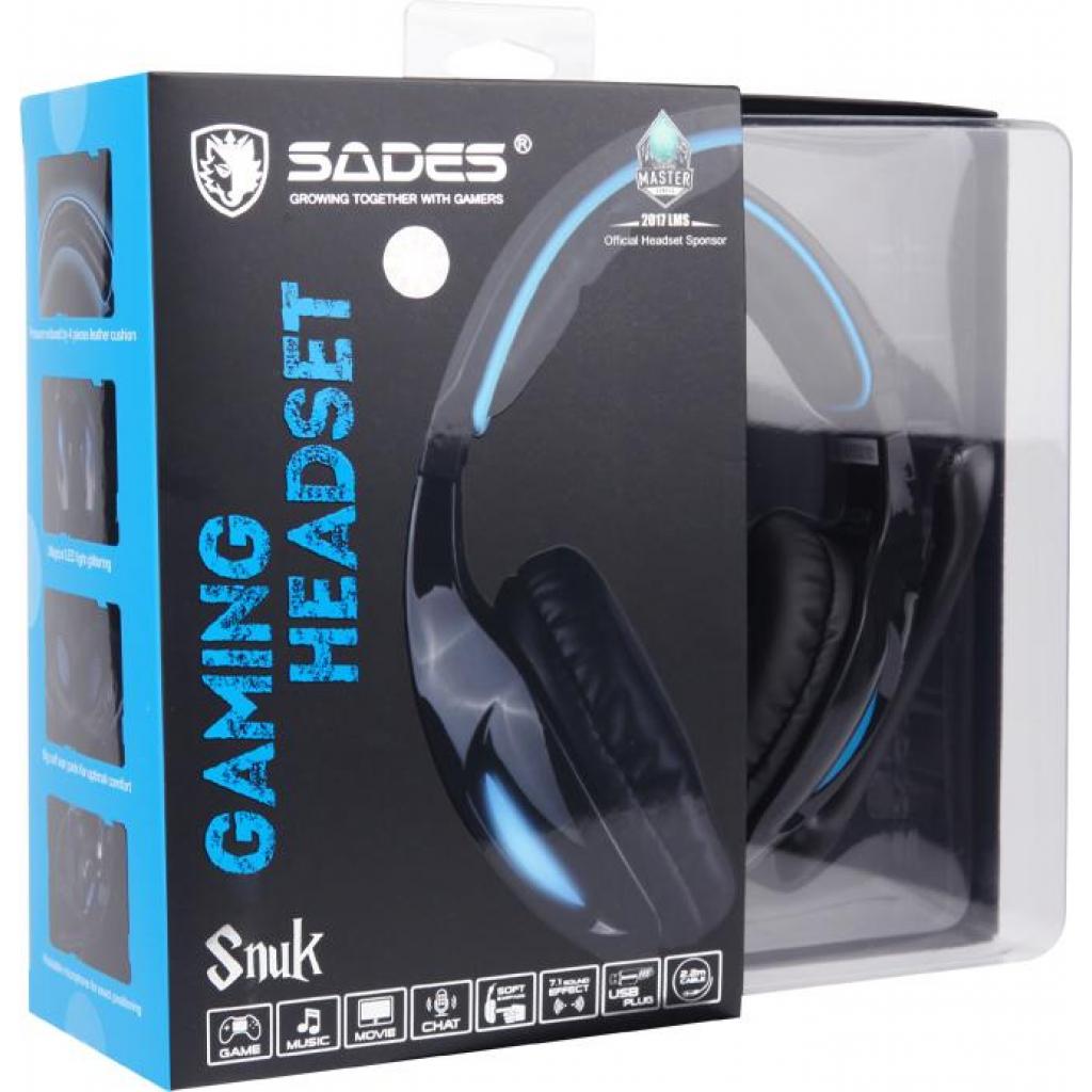 Навушники Sades SNUK Black/Blue (SA902-B-BL) зображення 8