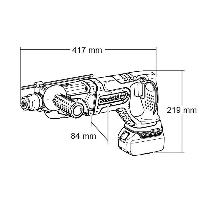 Перфоратор Makita SDS-PLUS LXT, 1,9Дж, 24мм (без АКБ и БП) (DHR241Z) изображение 5
