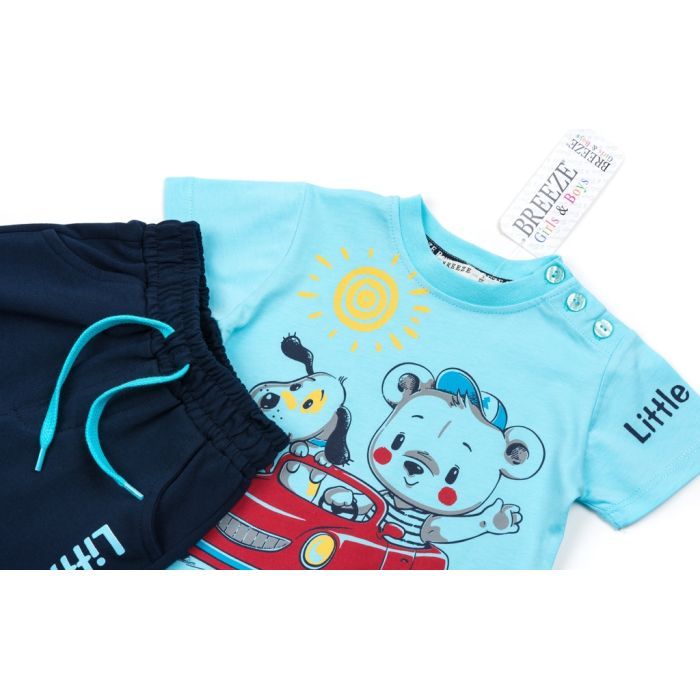 Набір дитячого одягу Breeze з ведмедиком в машинці (12144-104B-blue) зображення 3