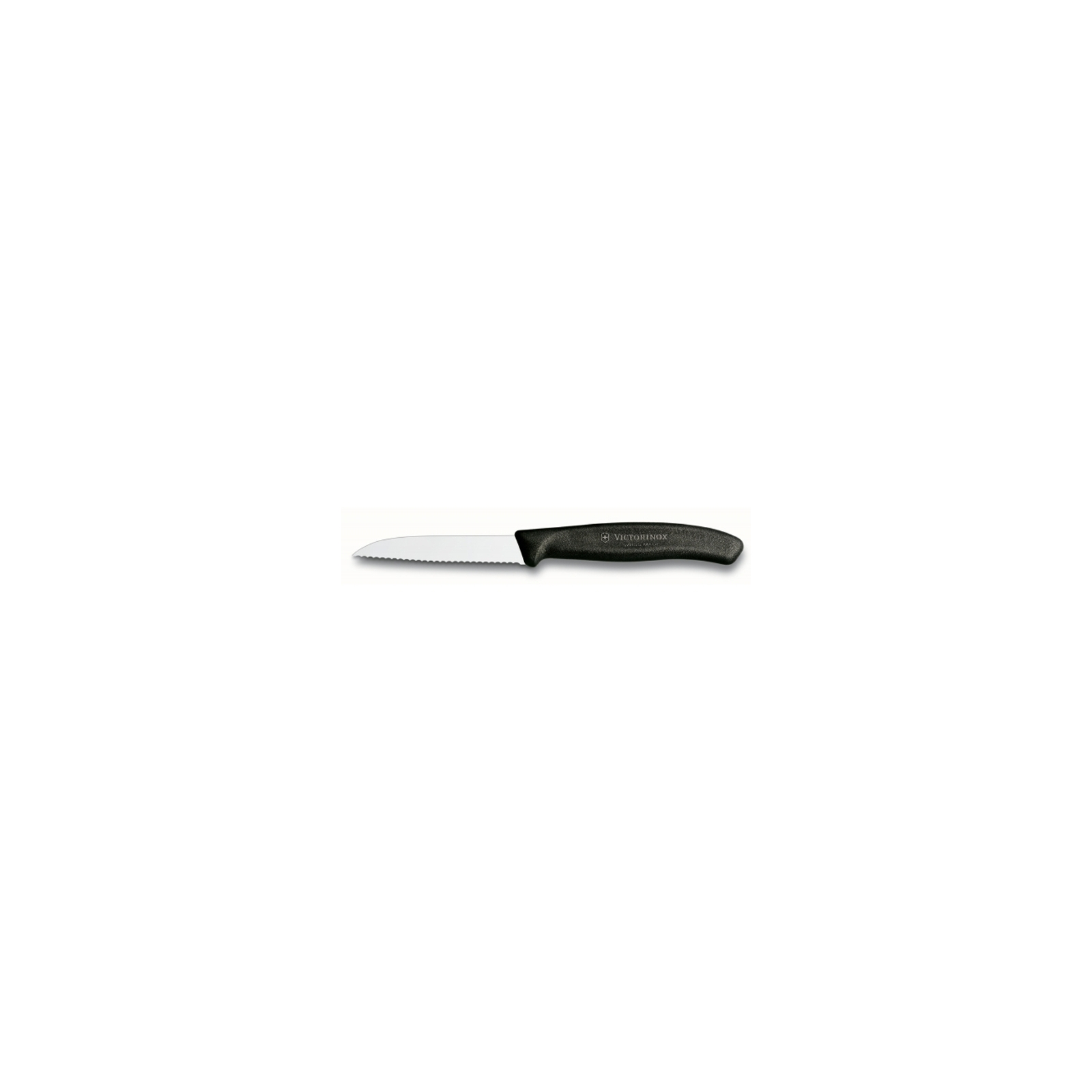 Кухонний ніж Victorinox SwissClassic для овощей 8см, волнистое лезвие, черный (6.7433)