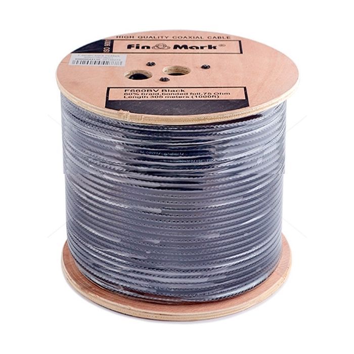 Кабель телевизионный FinMark RG-6, биметалл (CCS), 305м, black (F660BV/305 black) изображение 2