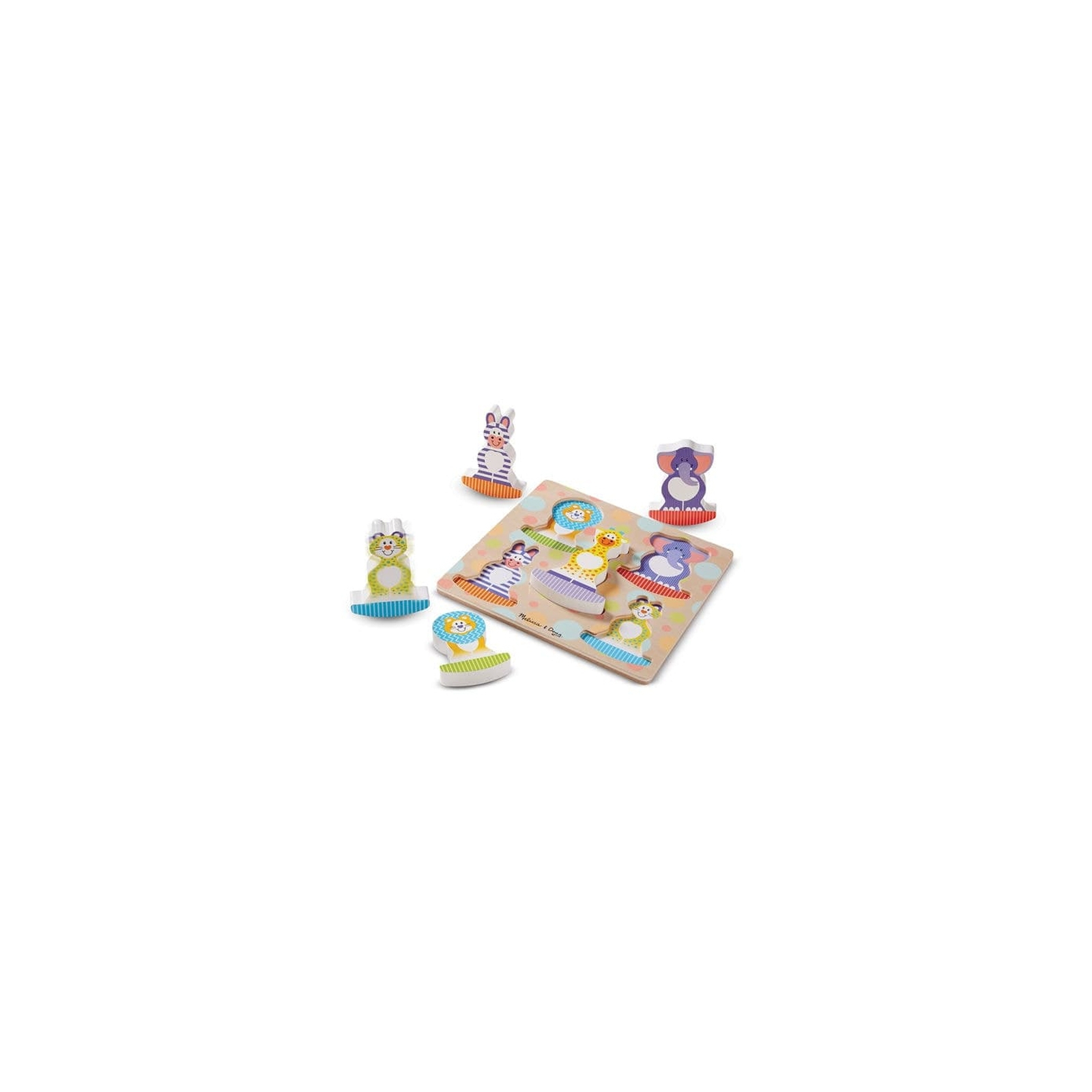 Развивающая игрушка Melissa&Doug Формовой пазл-качалка Сафари (MD1886) изображение 2