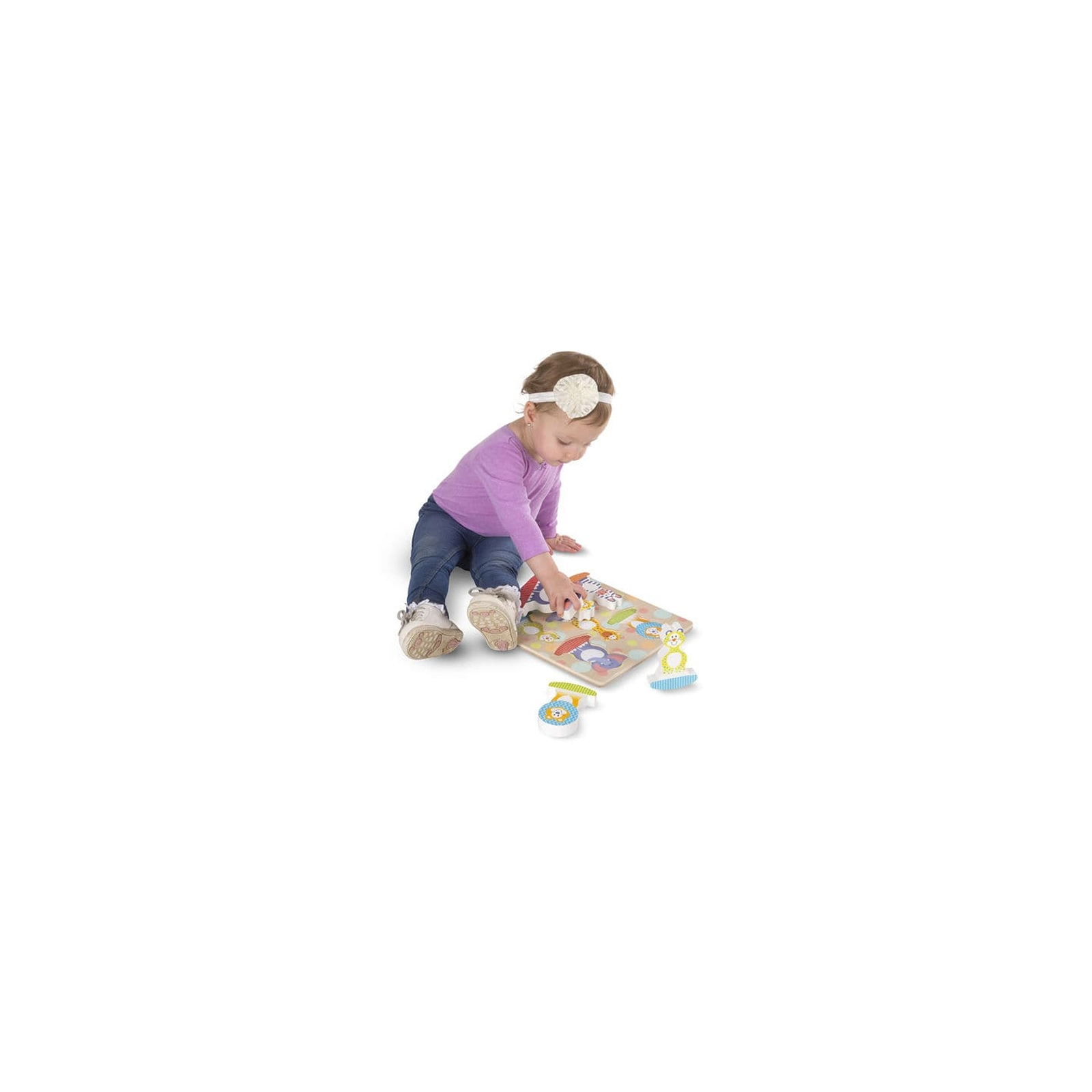 Развивающая игрушка Melissa&Doug Формовой пазл-качалка Сафари (MD1886) изображение 3