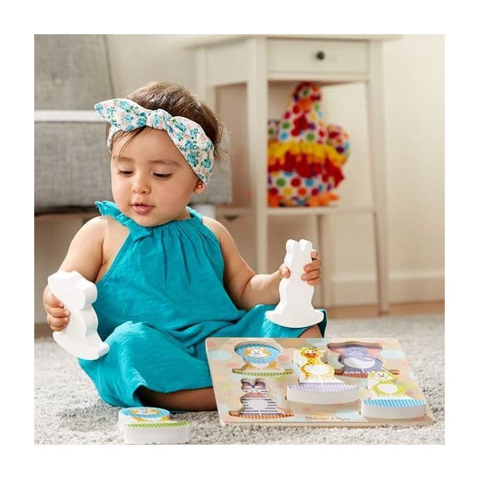 Развивающая игрушка Melissa&Doug Формовой пазл-качалка Сафари (MD1886) изображение 4