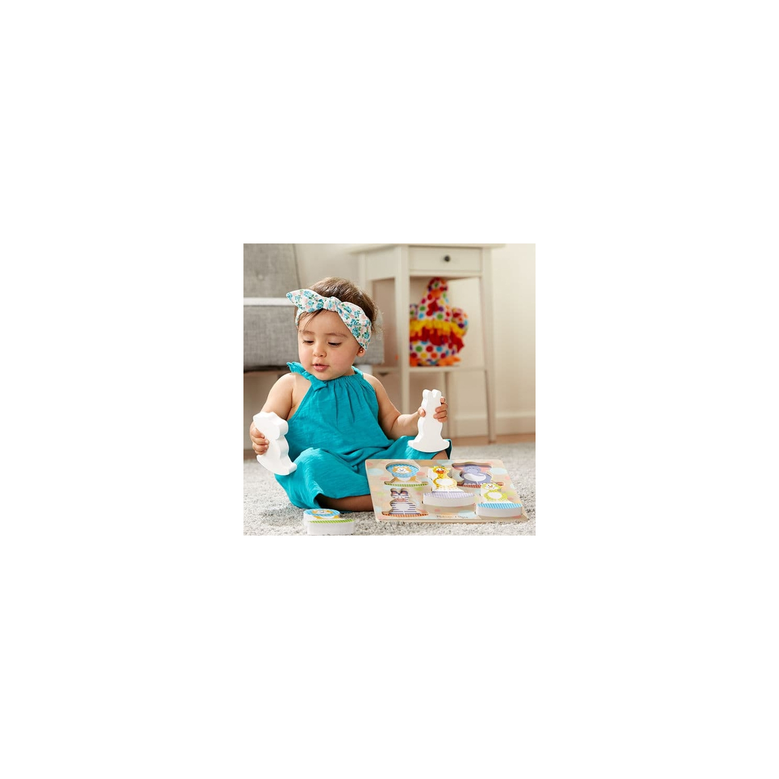 Развивающая игрушка Melissa&Doug Формовой пазл-качалка Сафари (MD1886) изображение 4