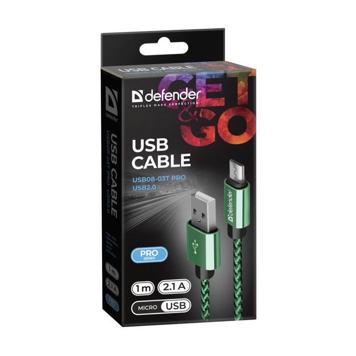 Дата кабель USB 2.0 AM to Micro 5P 1.0m USB08-03T blue Defender (87805) изображение 3