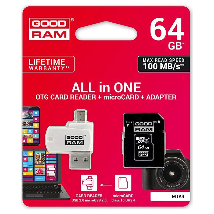 Карта пам'яті Goodram 64GB microSDXC class 10 UHS-I (M1A4-0640R12) зображення 2