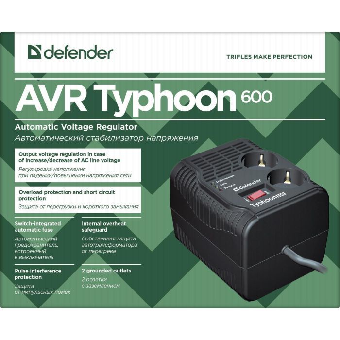 Стабилизатор Defender Typhoonl 600VA (99032) (99032) изображение 5