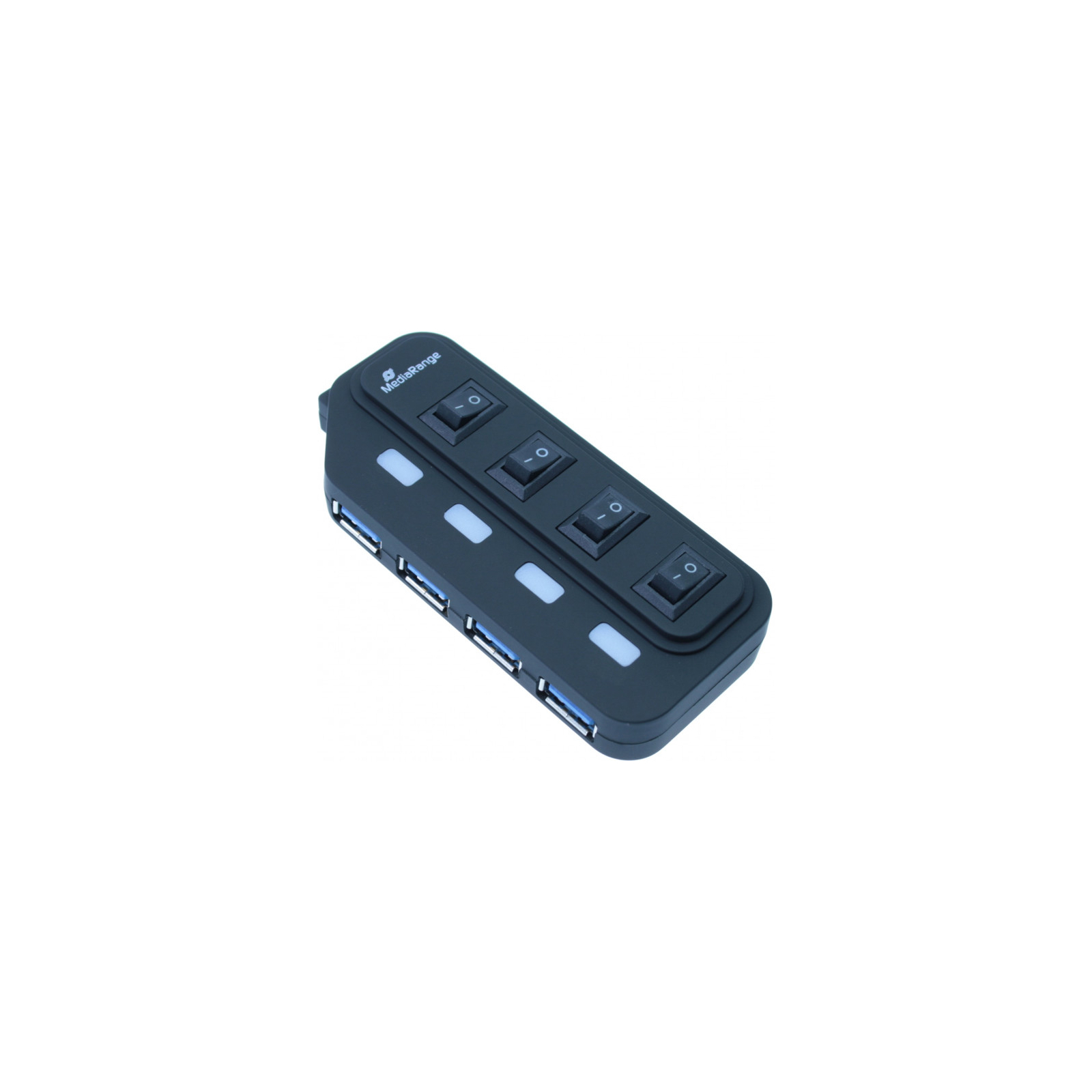 Концентратор Mediarange USB 3.0 hub 1:4, БП 5 V, black (MRCS505) зображення 2