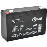 Фото - Батарея для ДБЖ Europower Батарея до ДБЖ  6В 12Ач  EP6-12F1 (EP6-12F1)