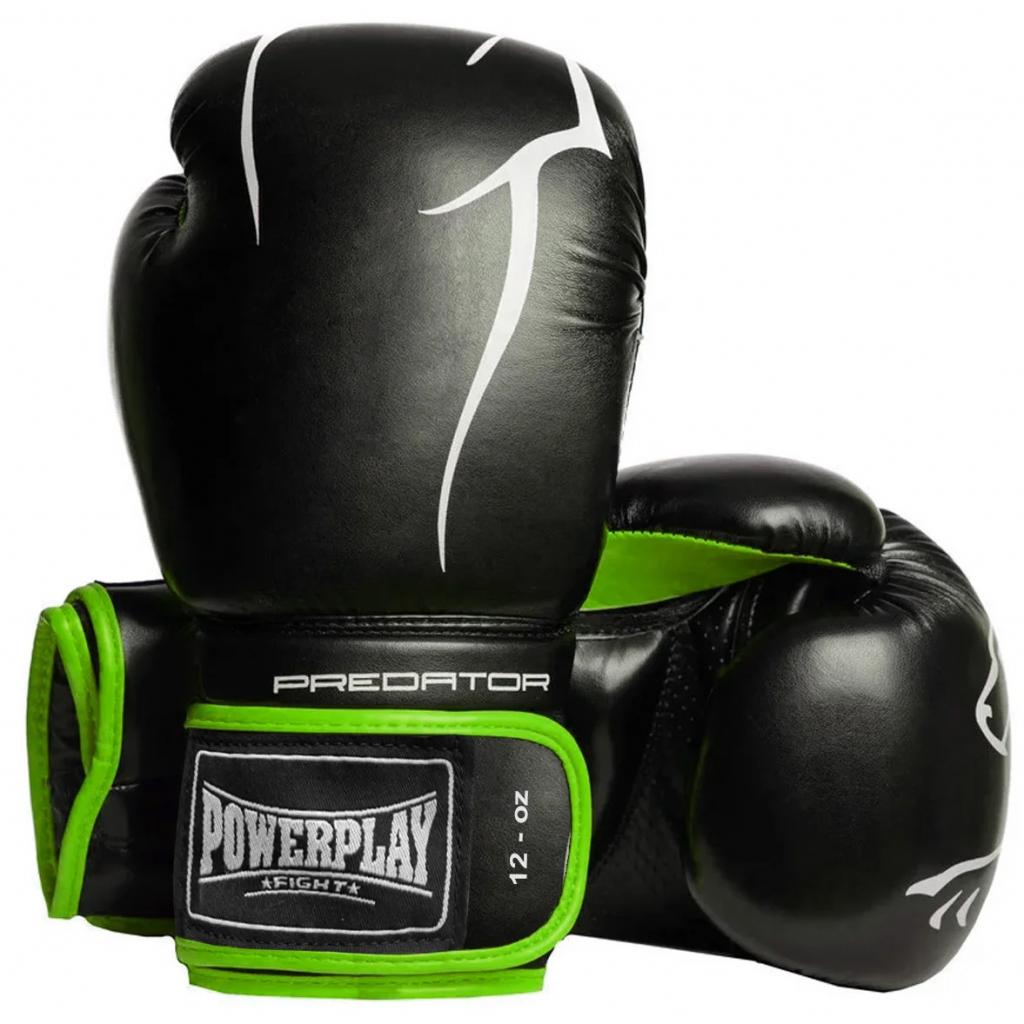 Боксерские перчатки PowerPlay 3018 14oz Black/Green (PP_3018_14oz_Black/Green)