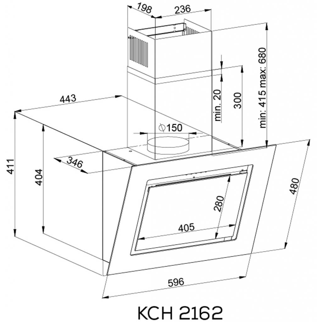 Вытяжка кухонная Kernau KCH 2162 B изображение 2