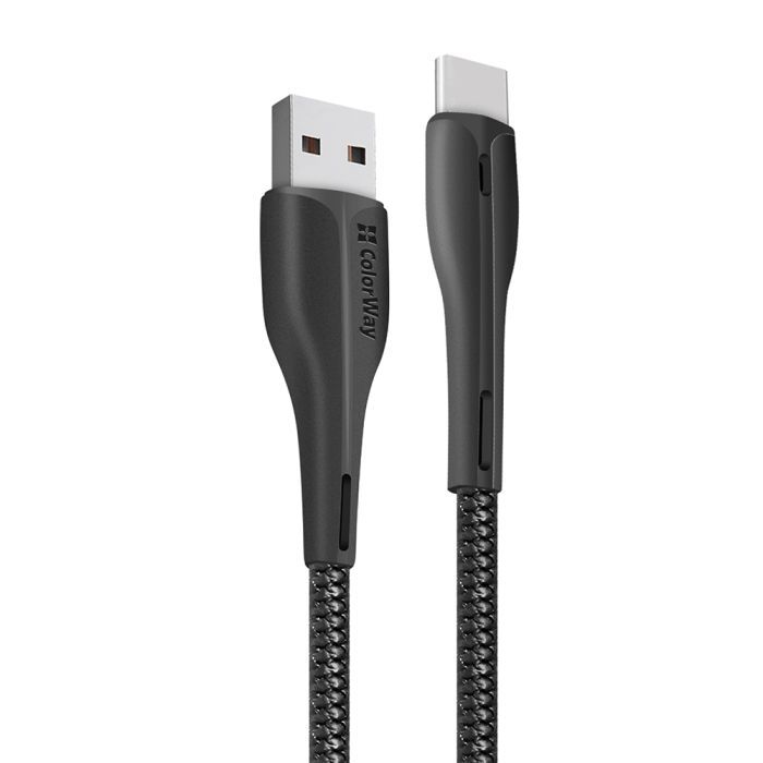 Дата кабель USB 2.0 AM to USB-C 1.0m led black ColorWay (CW-CBUC034-BK) зображення 2