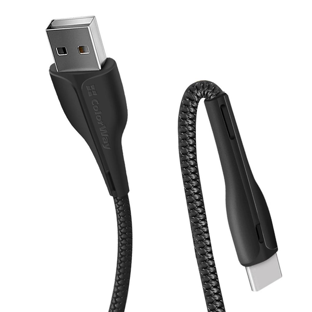 Дата кабель USB 2.0 AM to Type-C 1.0m led black ColorWay (CW-CBUC034-BK) зображення 4