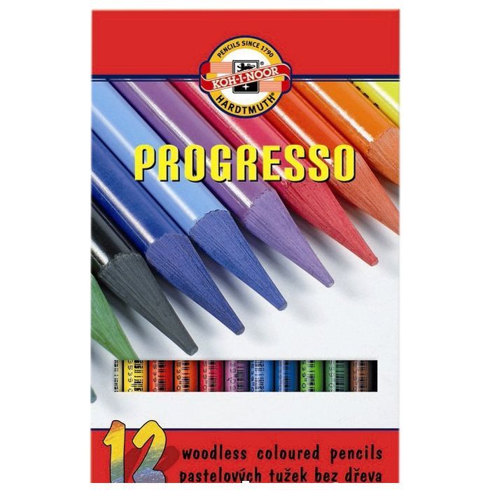 Карандаши цветные Koh-i-Noor Progresso бездревесные 12 цветов (875601)
