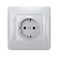 Розетка Videx BINERA 2ая із заземленням кремова (VF-BNSK1G-SS)