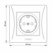 Розетка Videx BINERA 2ая із заземленням кремова (VF-BNSK1G-SS) зображення 5