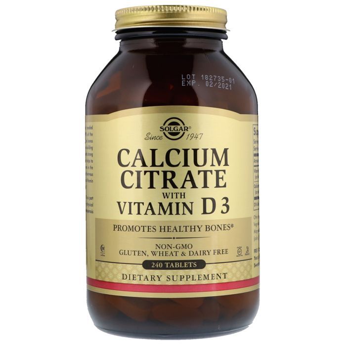 Витаминно-минеральный комплекс Solgar Цитрат Кальція + Вітамін D3, Calcium Citrate with Vitamin D (SOL-00432)