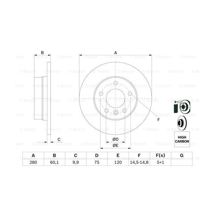 Гальмівний диск Bosch 0 986 478 561 зображення 5