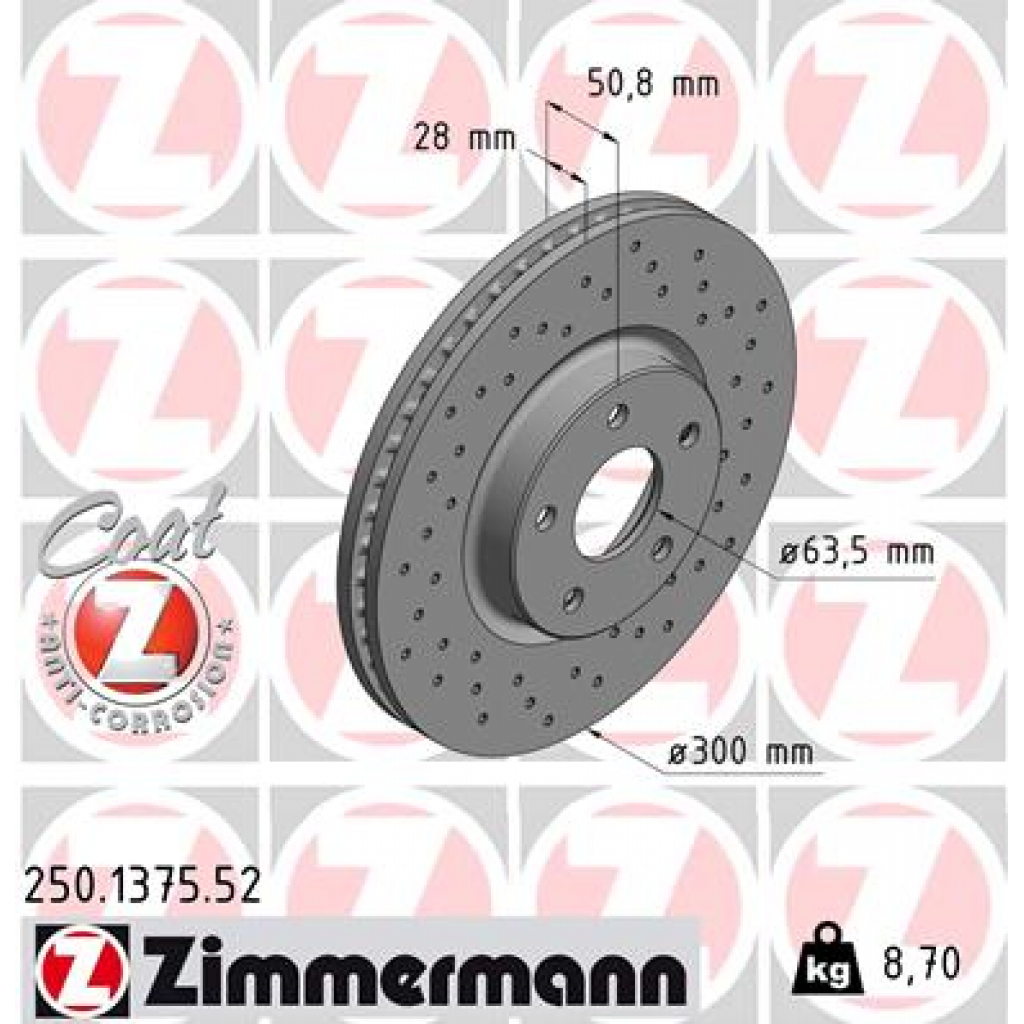 Гальмівний диск ZIMMERMANN 250.1375.52