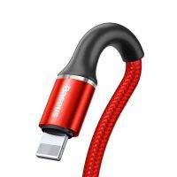 Дата кабель USB 2.0 AM to Lightning 1.0m 2.4A red Baseus (CALGH-B09) изображение 2