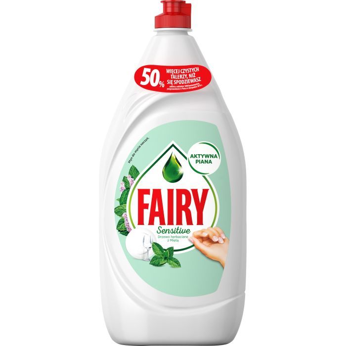 Средство для ручного мытья посуды Fairy Нежные руки Чайное дерево и Мята 1.35 л (8001090622044)
