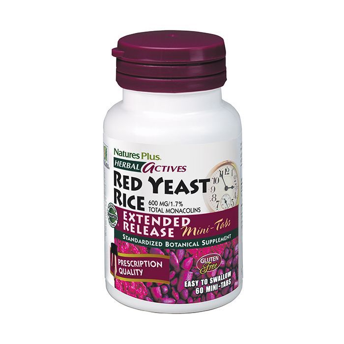 Травы Natures Plus Красный Дрожжевой Рис 600мг, Herbal Actives, 60 мини таблет (NAP-07362)