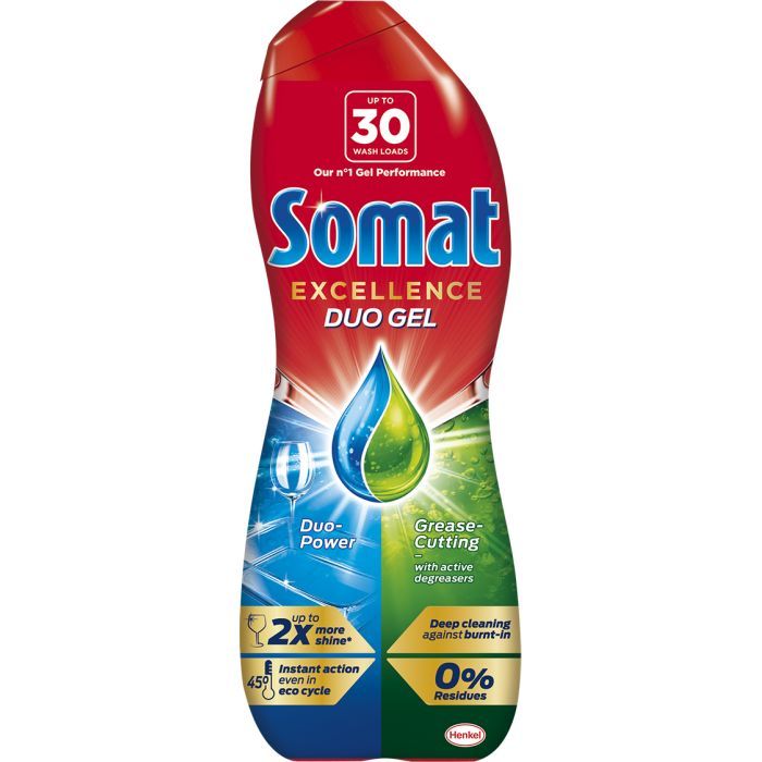 Гель для мытья посуды в посудомойке Somat Excellence Duo Gel Антижир 540 мл (9000101344684/9000101344721)