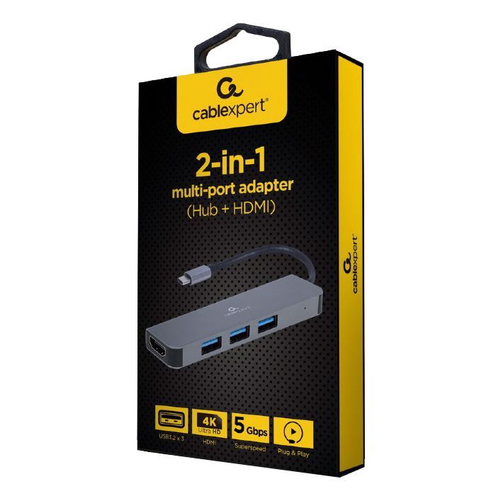 Концентратор Cablexpert USB-C 2-in-1 (A-CM-COMBO2-01) зображення 2