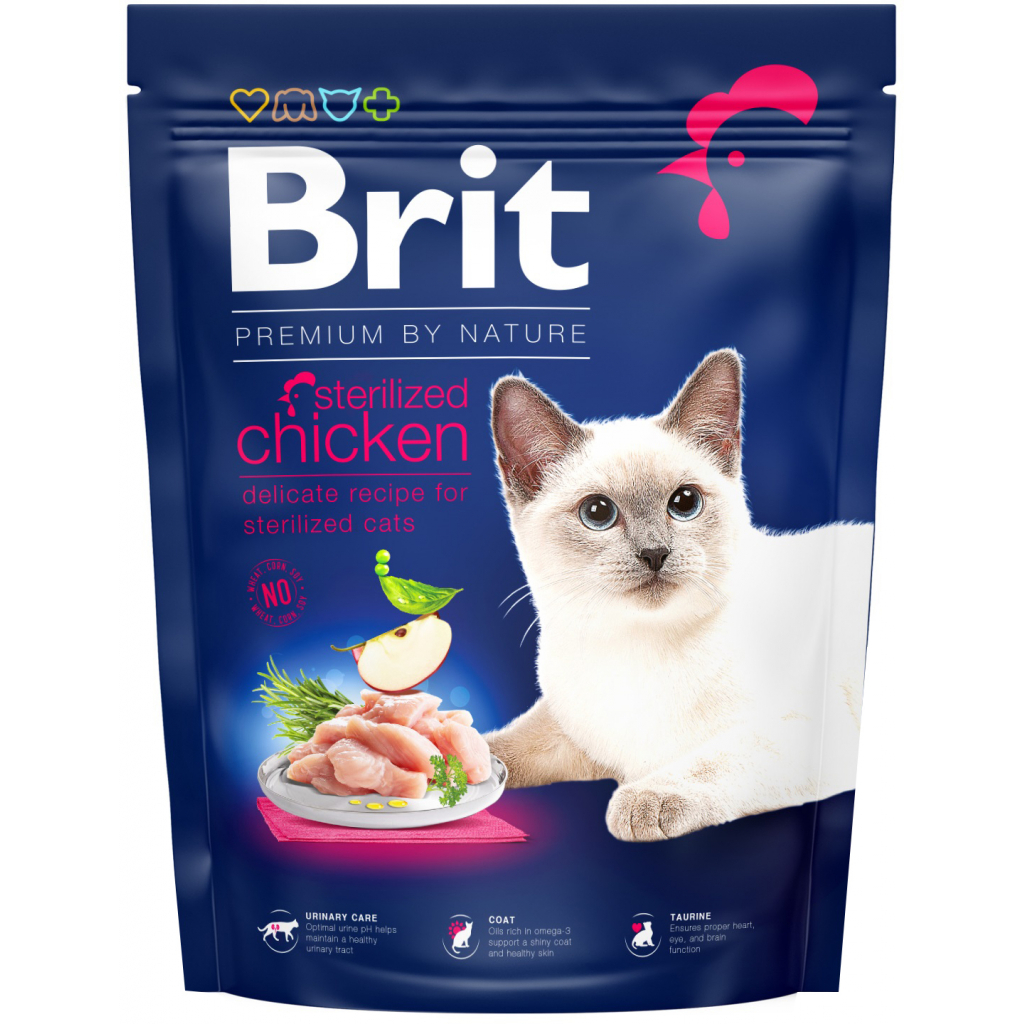Сухий корм для кішок Brit Premium by Nature Cat Sterilised 300 г (8595602552993)