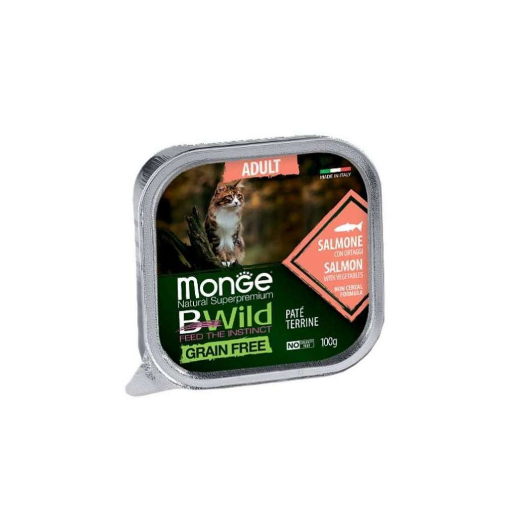 Паштет для кошек Monge BWild Grain Free Wet Salmon Adult Cat 100 г (8009470012881)