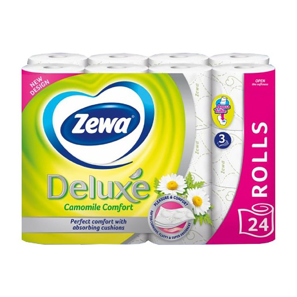 Туалетная бумага Zewa Deluxe Ромашка 3 слоя 24 рулона (7322541171722)