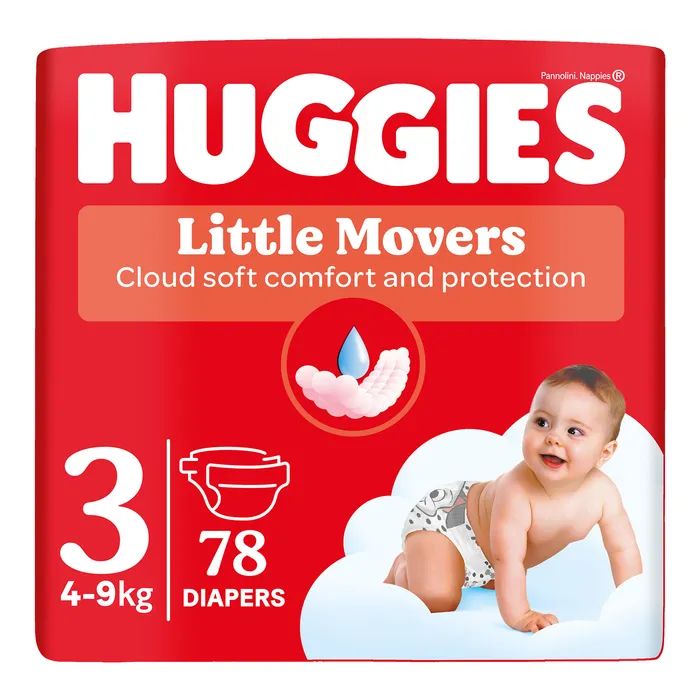 Подгузники Huggies Little Movers 3 (5-9 кг) Mega 78 шт (5029053548760)