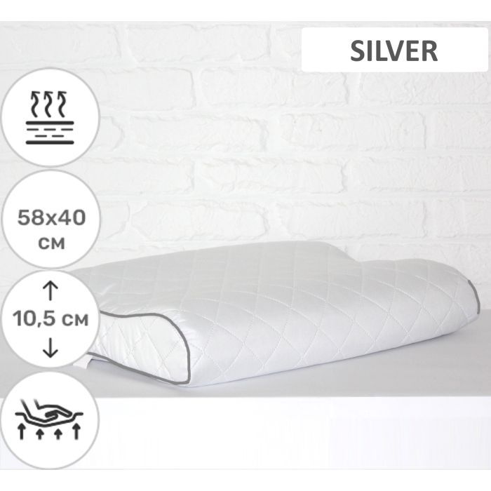Подушка MirSon ортопедическая №6020 Steep Line Silver 58х40х10.5 (2200003261226) изображение 2