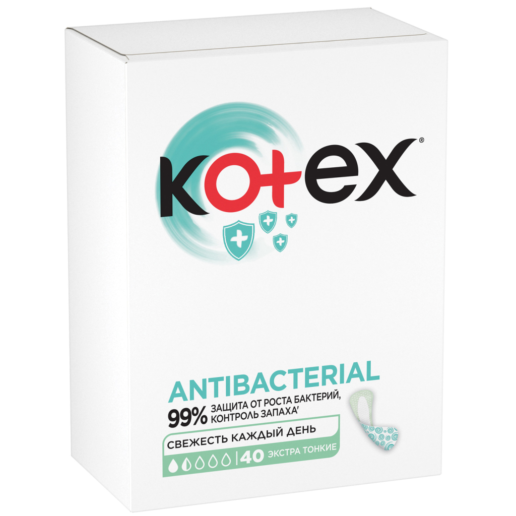 Щоденні прокладки Kotex Antibacterial Extra Thin 40 шт. (5029053549149) зображення 2