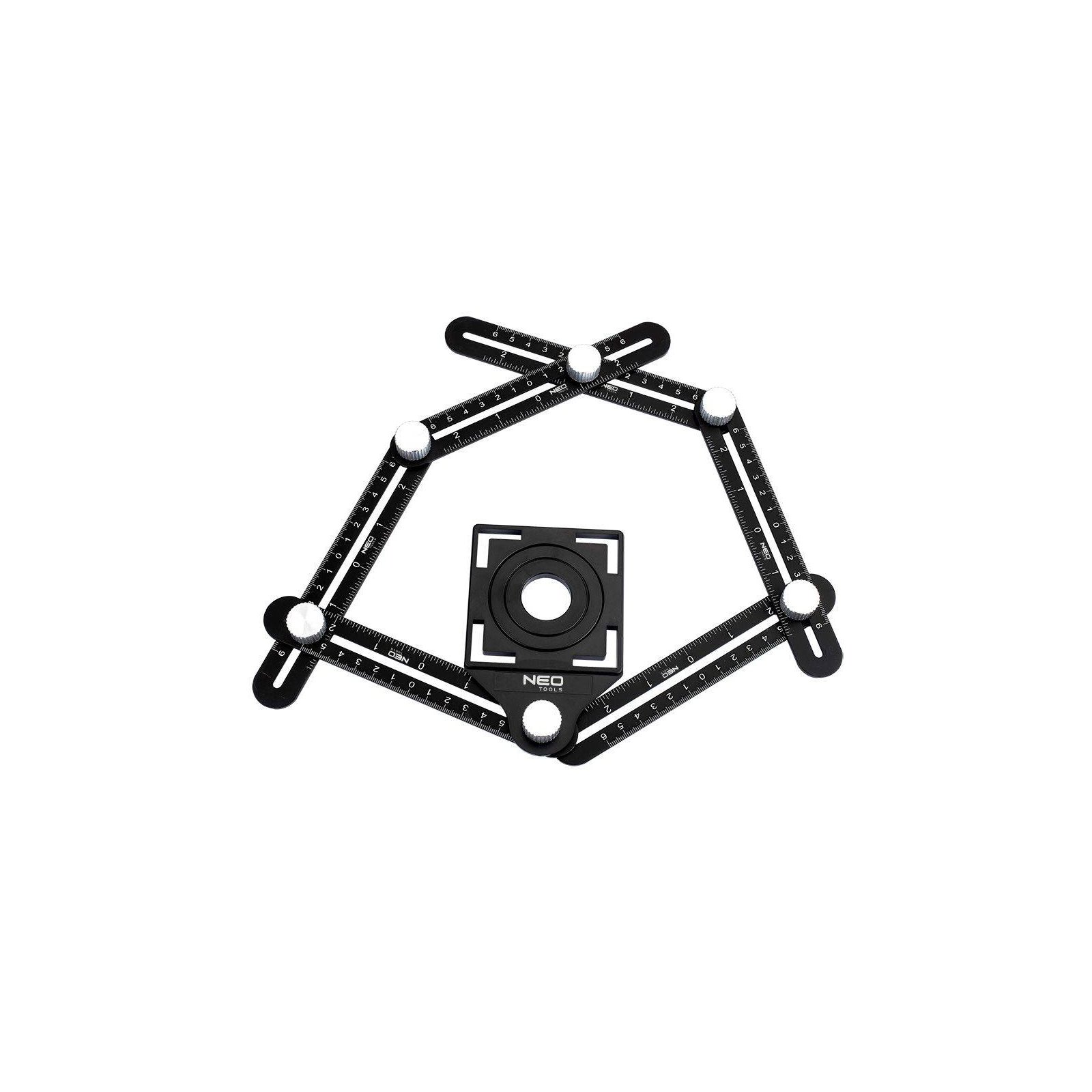 Линейка Neo Tools угловая, алюминий, 6 плечей с шкалой 0-6 см, отверствие в ша (72-351) изображение 2
