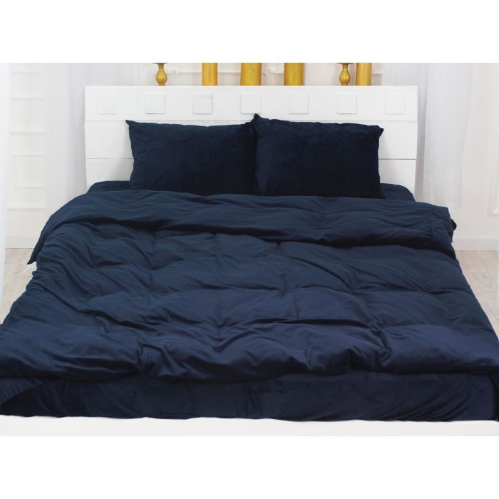 Постільна білизна MirSon Велюр Winter Frost 28-0006 Navy blue Velvet Полуторний (2200003998740) зображення 3