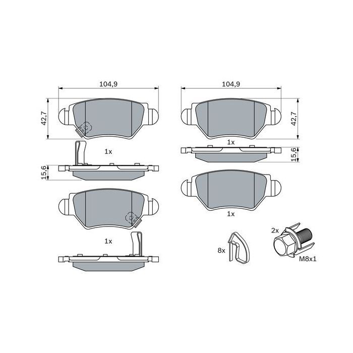 Гальмівні колодки Bosch 0 986 494 014