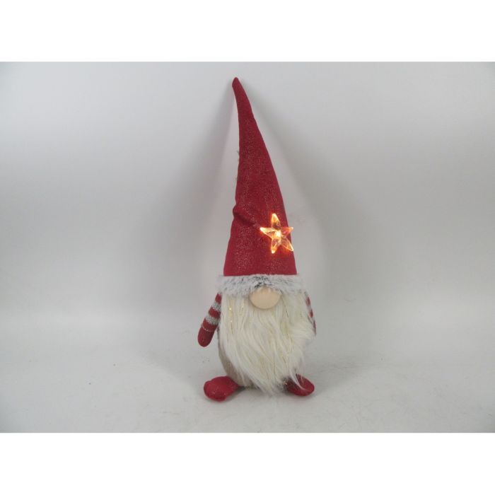 Новогодняя фигурка Novogod`ko Гном в красном, 37 см, LED звезда. (974624)