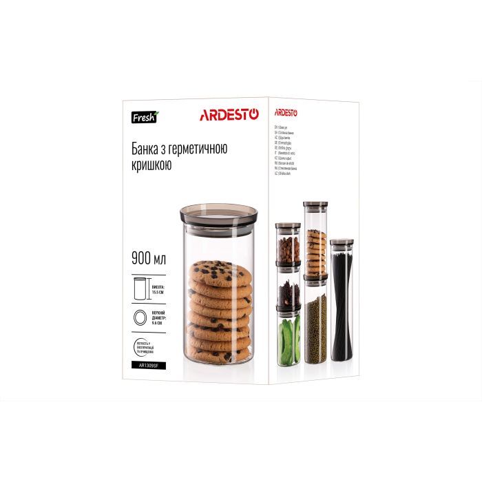 Ємність для сипучих продуктів Ardesto Fresh скло, пластик 500 мл (AR1305SF) зображення 9