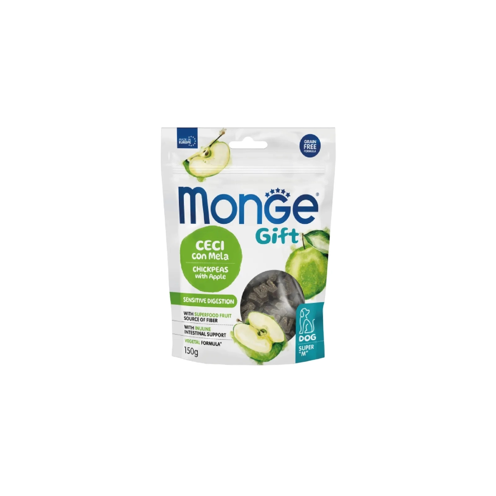 Лакомство для собак Monge Gift Dog Sensitive digestion нут с яблоком (веган) 150 г (8009470085694)