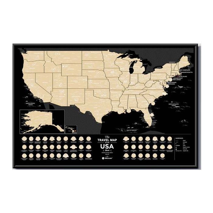 Скретч карта 1DEA.me Travel Map USA Black (13028)