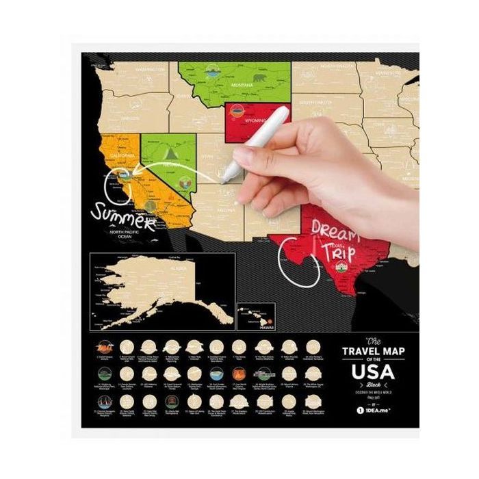 Скретч карта 1DEA.me Travel Map USA Black (13028) изображение 4