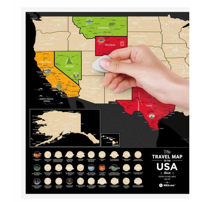 Скретч карта 1DEA.me Travel Map USA Black (13028) изображение 5