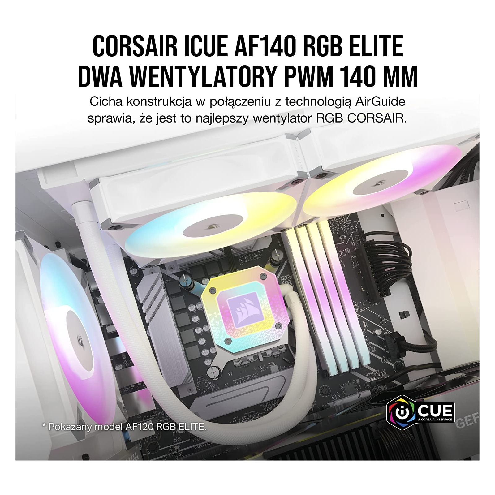 Кулер для корпуса Corsair AF140 RGB Elite White Dual Pack (CO-9050160-WW) изображение 4