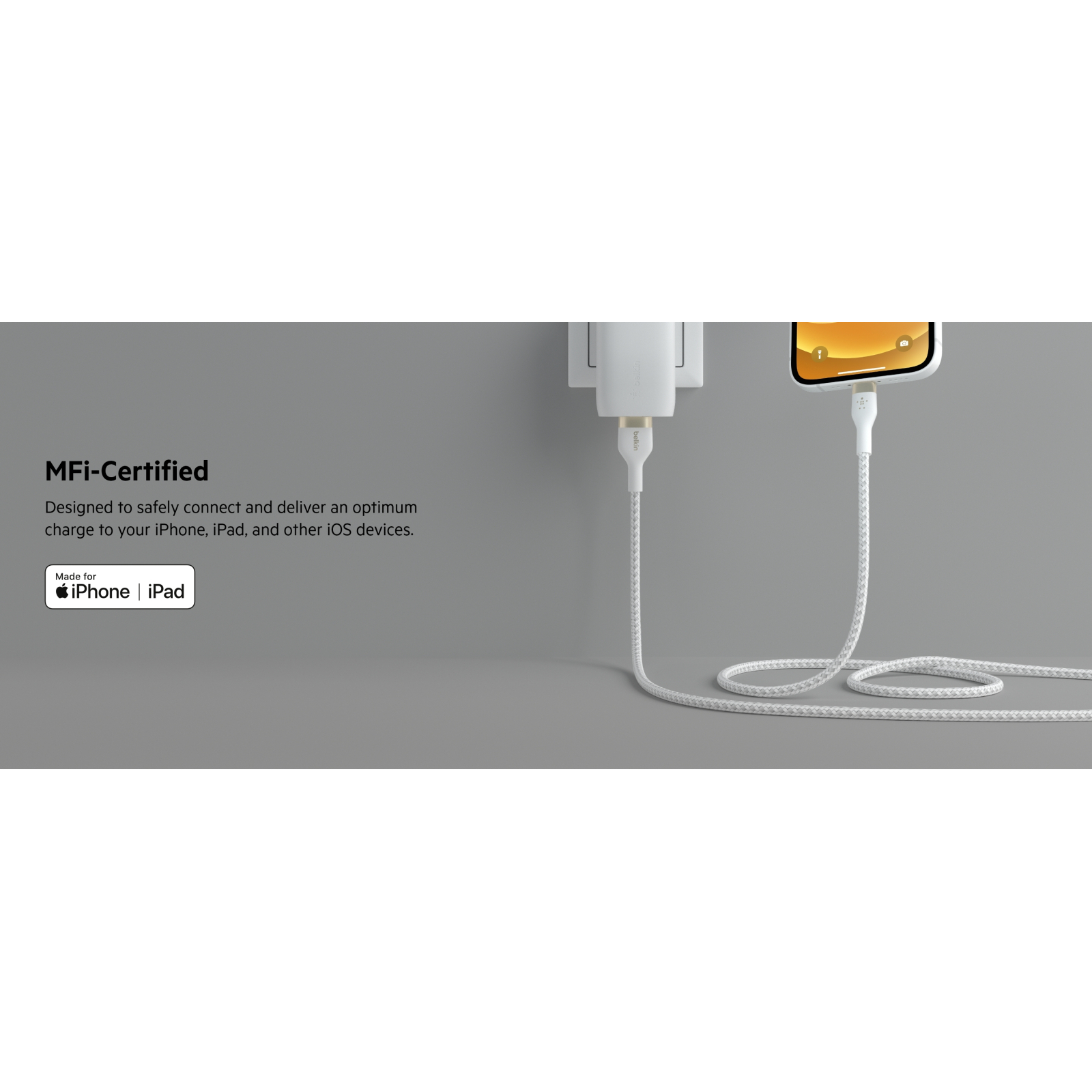 Дата кабель USB 2.0 AM to Lightning 1.0m white Belkin (CAA010BT1MWH) изображение 12