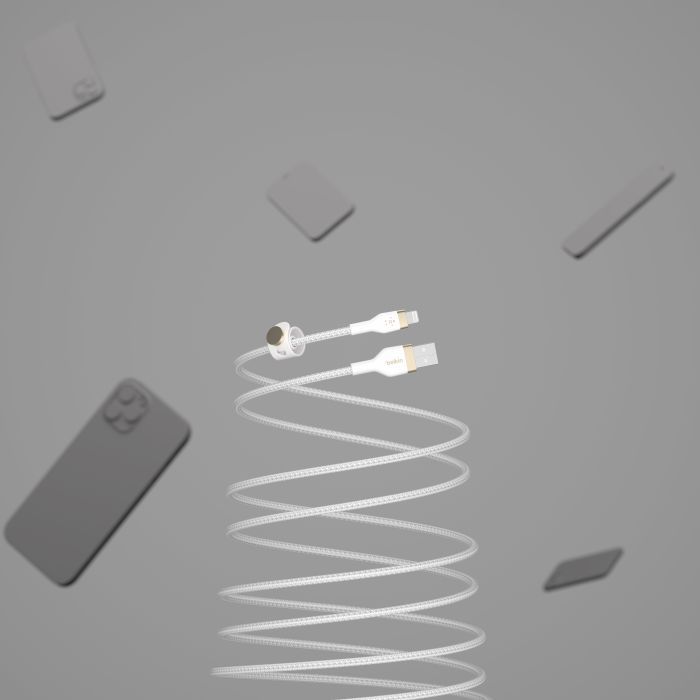Дата кабель USB 2.0 AM to Lightning 1.0m white Belkin (CAA010BT1MWH) изображение 8