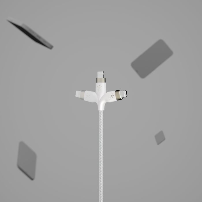 Дата кабель USB 2.0 AM to Lightning 1.0m white Belkin (CAA010BT1MWH) изображение 9