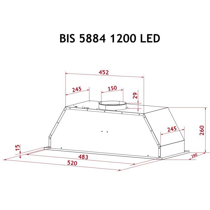 Витяжка кухонна Perfelli BIS 5884 WH 1200 LED зображення 10