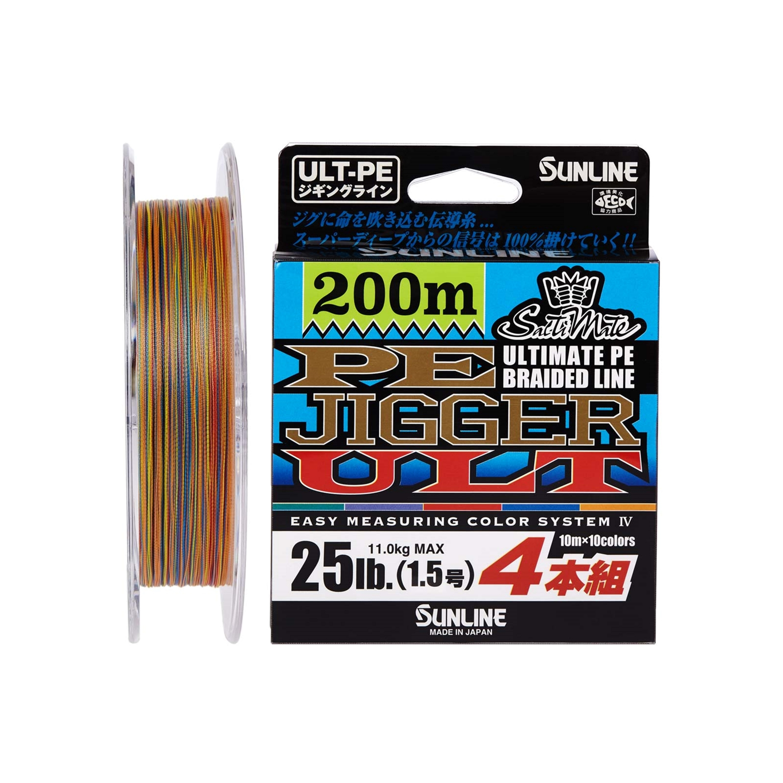 Шнур Sunline PE-Jigger ULT 200m 1.0/0.165mm 16lb/7.7kg Multi Color (1658.10.34)